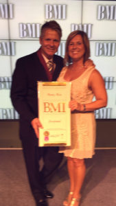Monty Lane Allen with wife, Stacy Allen at the BMI Songwriter Awards evening